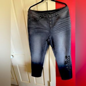 DG2 Black Washed Jeggings with Embellished Legs